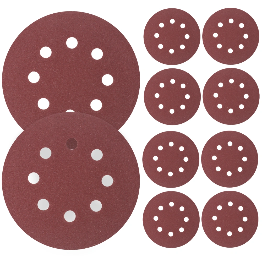 80pcs Sanding Pads 8 Hole Abrasive Sanding Discs Wood Polishing Sandpaper 1000/800/400/320/240/180/120/100 Grit