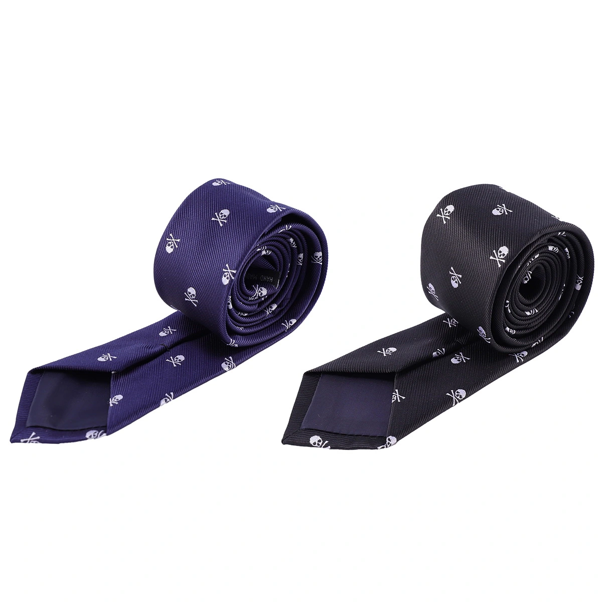 Halloween Horror Skull Printed Necktie Long Neckwear for Dancing Party Ghost Festival(Black)