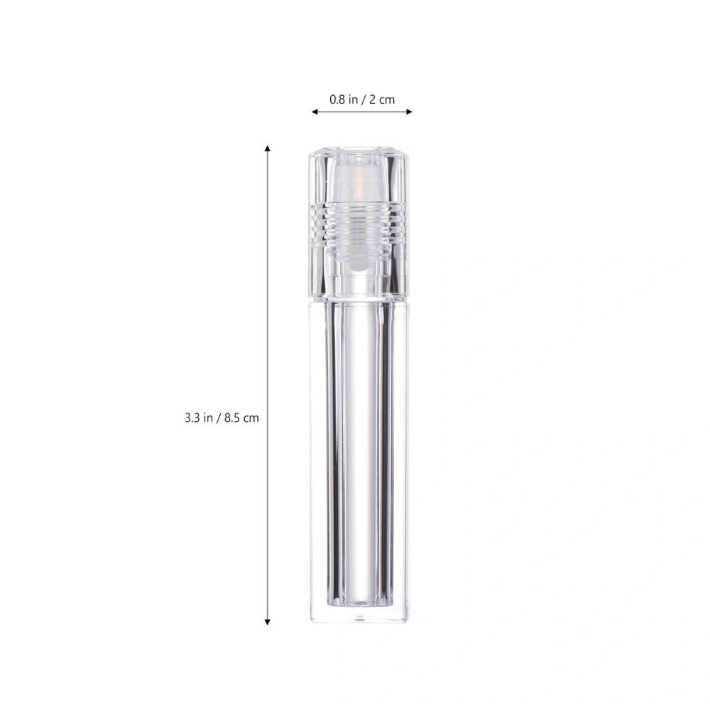 1 Set 10Pcs Hydrating Lip Oil Vials Moisture Lip Refillable Roll-On Bottle Lip Oil Vials with Lid (Transparent Cap)