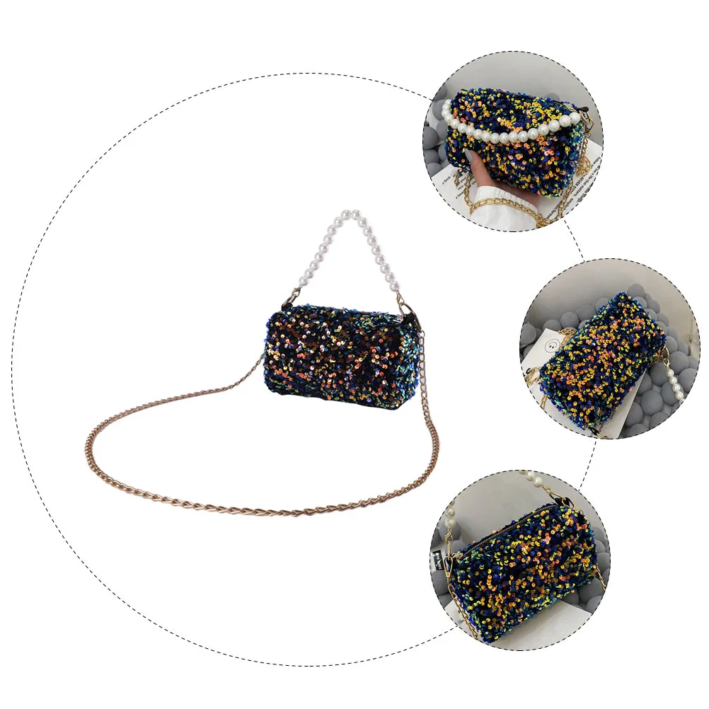 1pc Sequins Chain Bag Women Single Shoulder Bag Cross Body Bag Massenger Bag