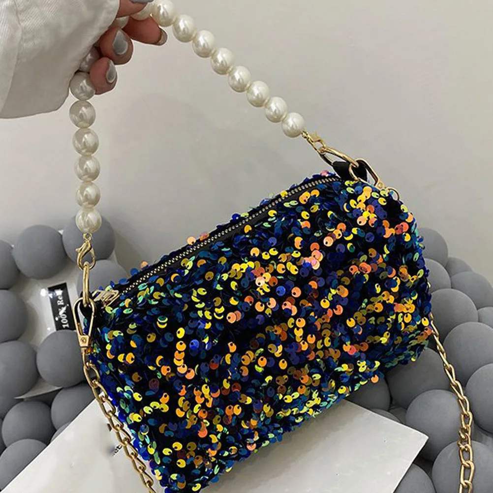 1pc Sequins Chain Bag Women Single Shoulder Bag Cross Body Bag Massenger Bag