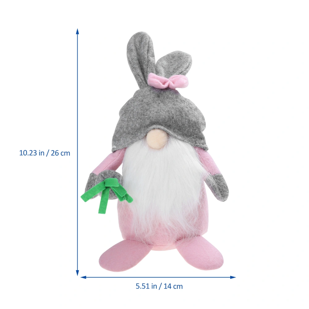 1Pc Easter Bunny Gnome Doll Ornament Lovely Dwarf Doll for Home Decoration