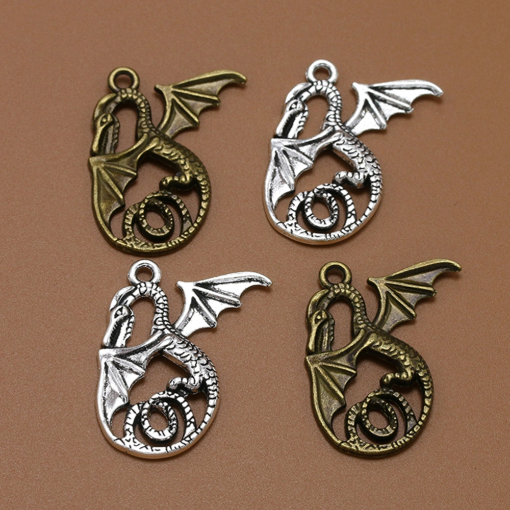 20pcs Alloy Flying Dragon Pendants Charms DIY Jewelry Making Accessory for Necklace Bracelet (Bronze)