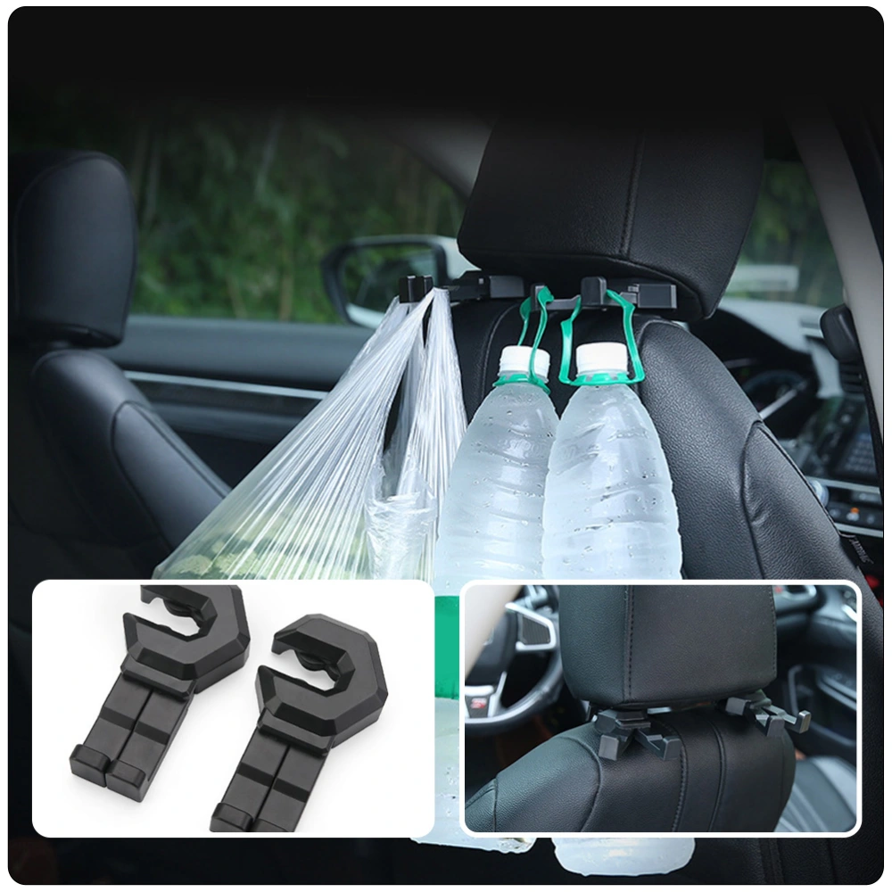 1 Pair Universal Car Back Seats Headrest Hanger Plastic Car Hook Double Hooks