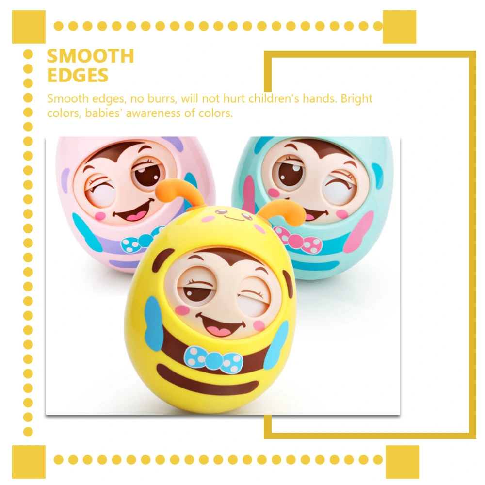 Toddler Cartoon Bee Tumbler Toy Built-in Bell Music Tumbler Educational Toy