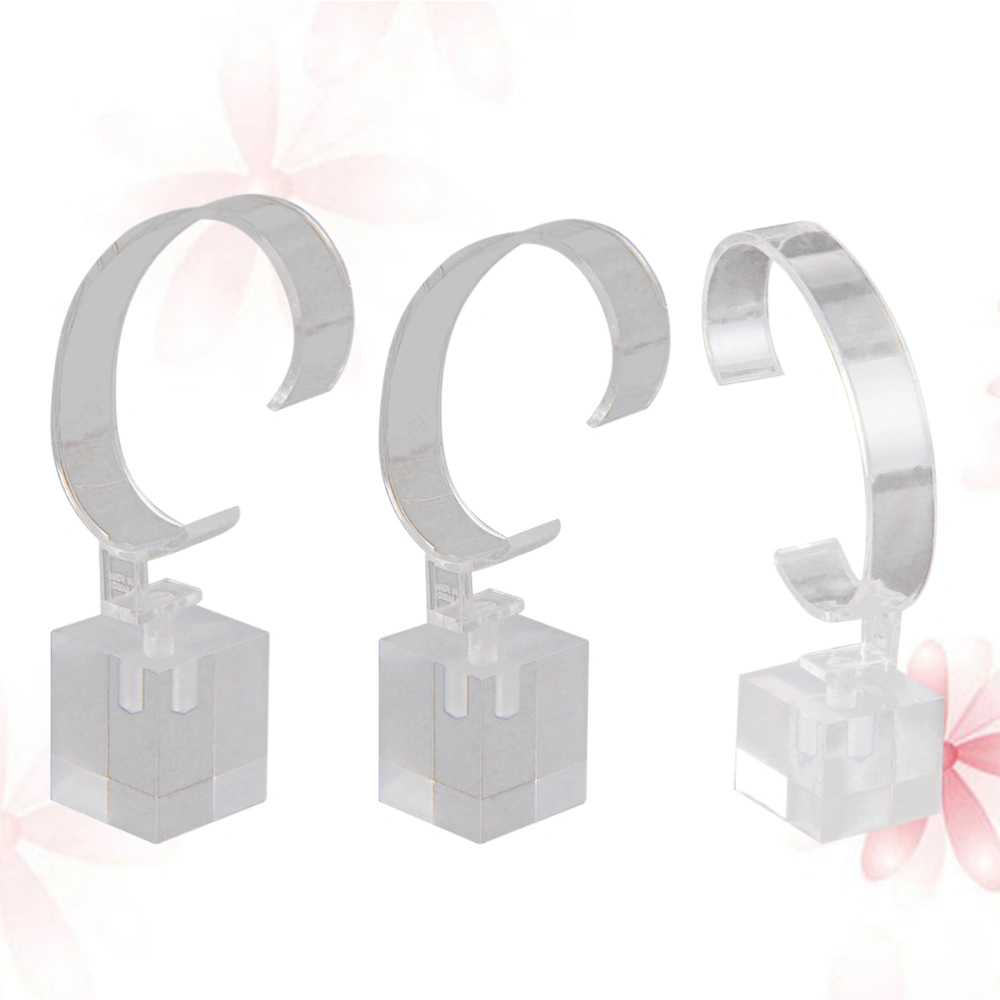 3PCS/Set C-shaped Acrylic Watch Display Stand Watch Display Transparent Bracket