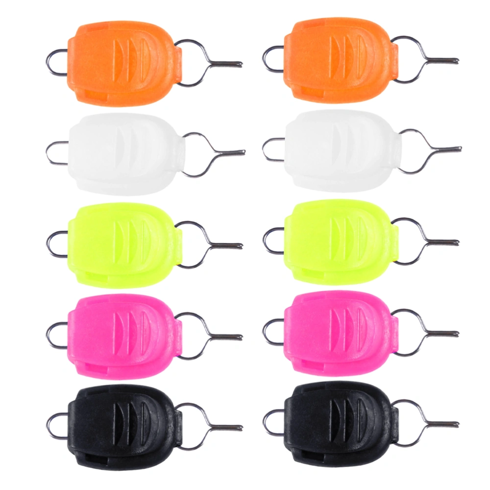 25pcs Fishing Accessories Luminous Fishing Wheel Stopper Thread Clip Thread Lock Thread Clip Fishing Line Clip Buckle Line Stopper (Mixed Color)