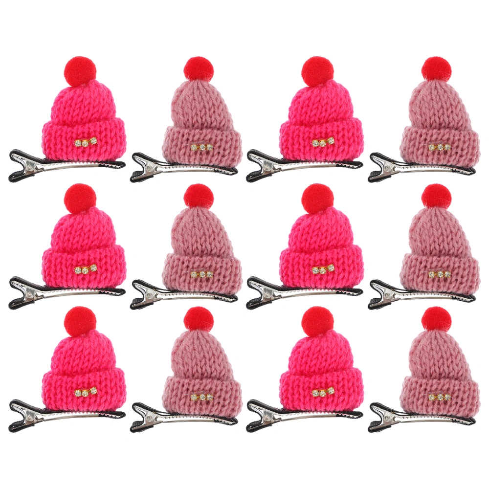 12pcs Xmas Little Hat Hair Clip Lovely Hairpins Kids Hair Decor Party Headdress