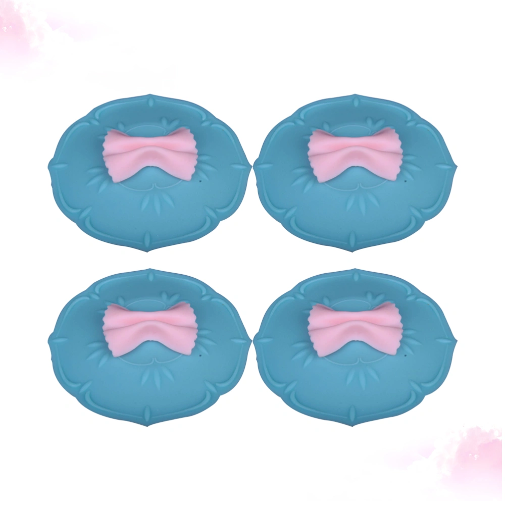 4PCS Cartoon Silicone Cup Cover Cup Lids Sealed Silicone Mug Cover Anti-dust Drink Cup Cover (Random Pattern)