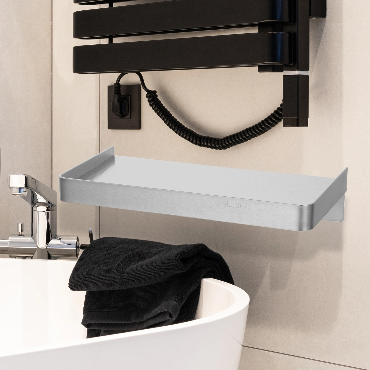 Stick-on Wall Shelf Small Wall Mounted Adhesive Shelf Phone Holder Shelf