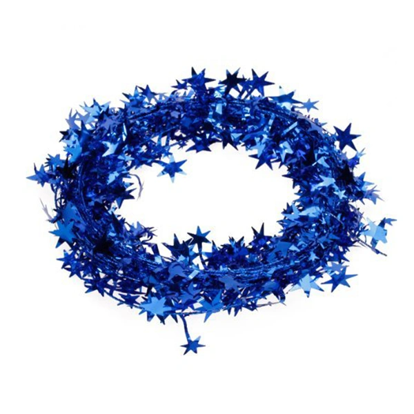 2.3 Feet Star Tinsel Garland Christmas Decoration (Blue)