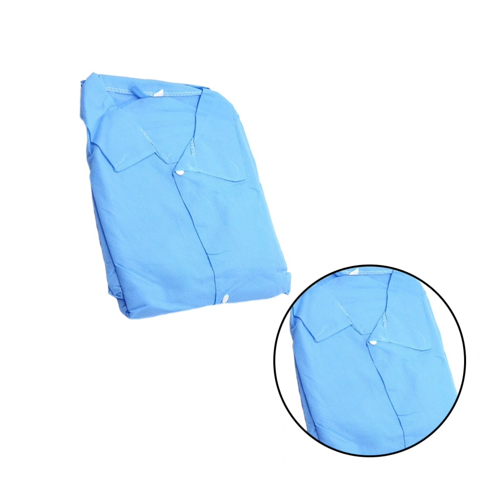 3PCS Disposable Work Clothes Lightweight Lab-gown Dustproof Isolation Clothes PP Material Protective Clothing for Doctor Wearing Sky-blue