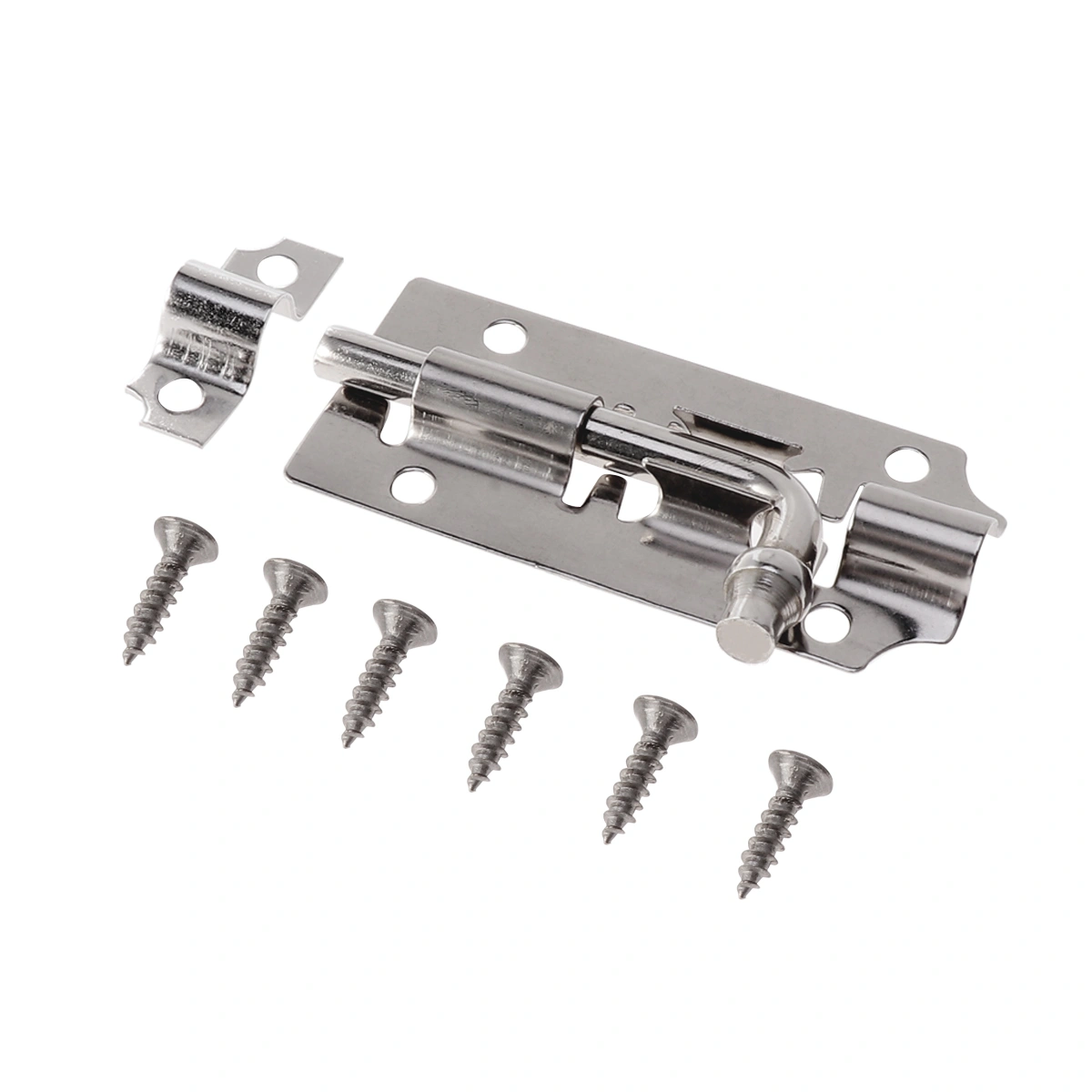 12Pcs 3Inches Stainless Steel Door Latch Small Size Durable Simple Metal Safety Bolt for Home with 72Pcs Screwings(Silver)