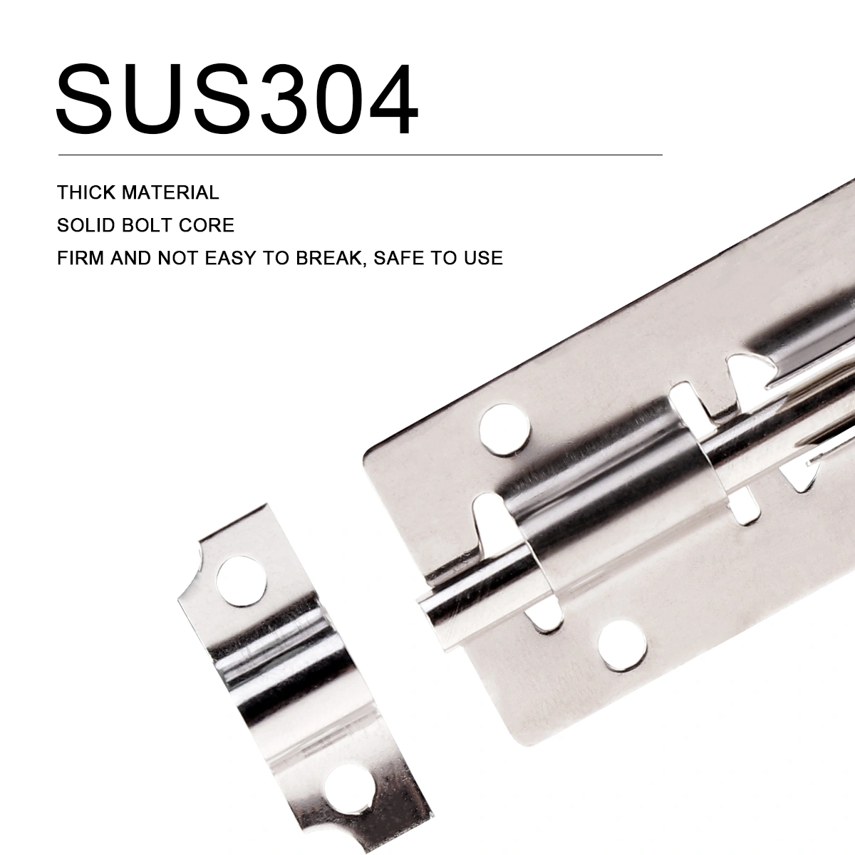 12Pcs 3Inches Stainless Steel Door Latch Small Size Durable Simple Metal Safety Bolt for Home with 72Pcs Screwings(Silver)