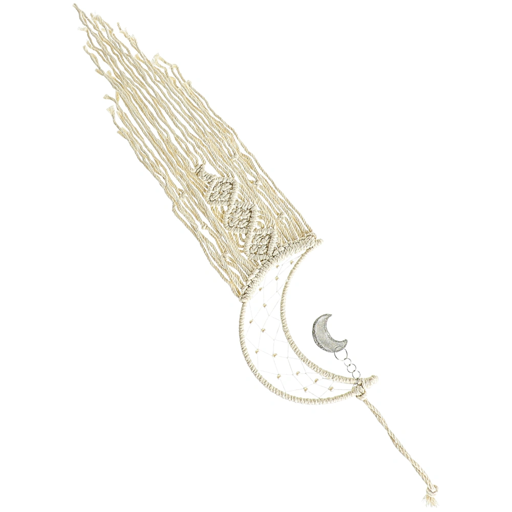 Macrame Woven Wall Hanging Dream Catcher Minimalist Moon Macrame Wall Hanging Art