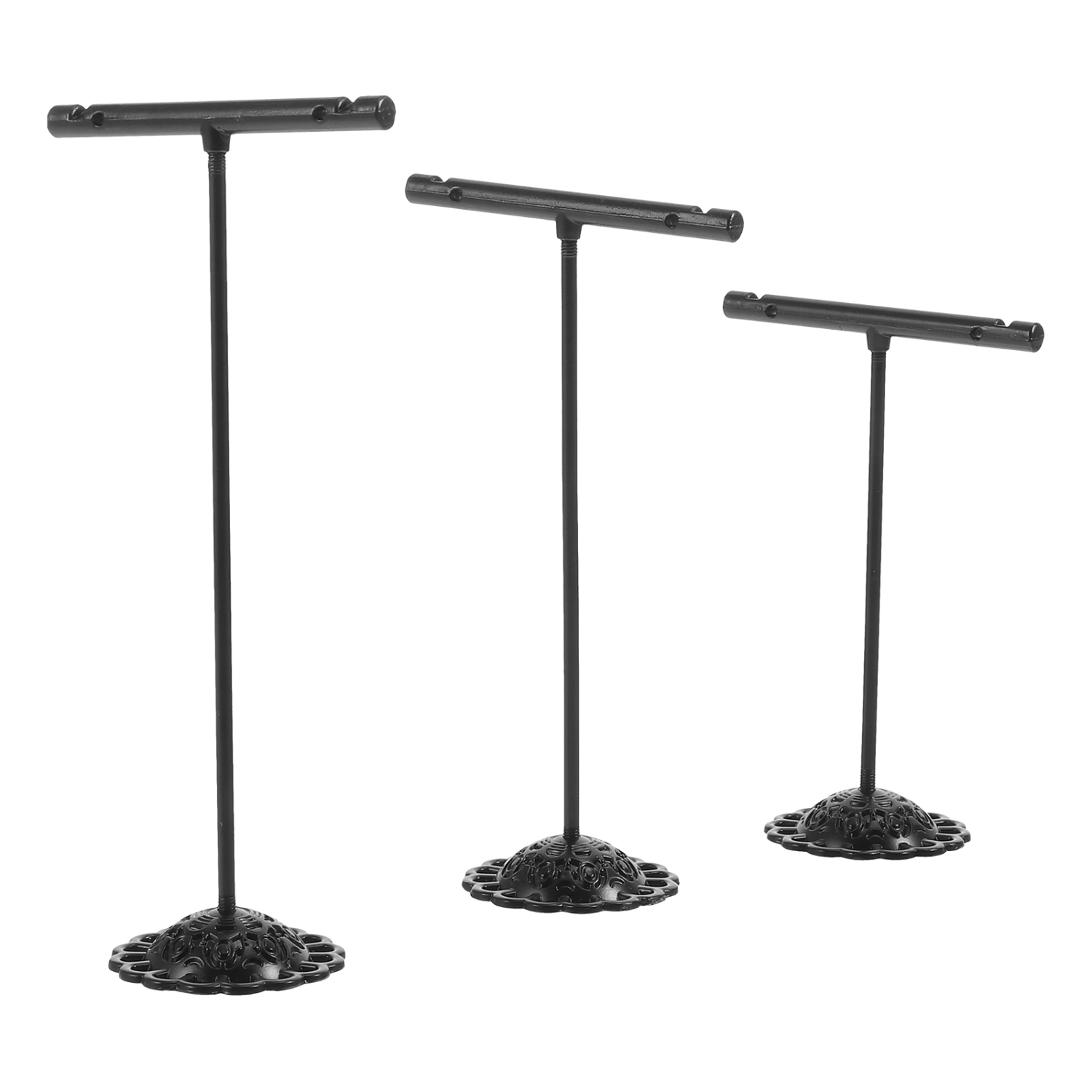 3Pcs T Shape Earring Stand One Piece Metal Earring Rack Display Storage Rack