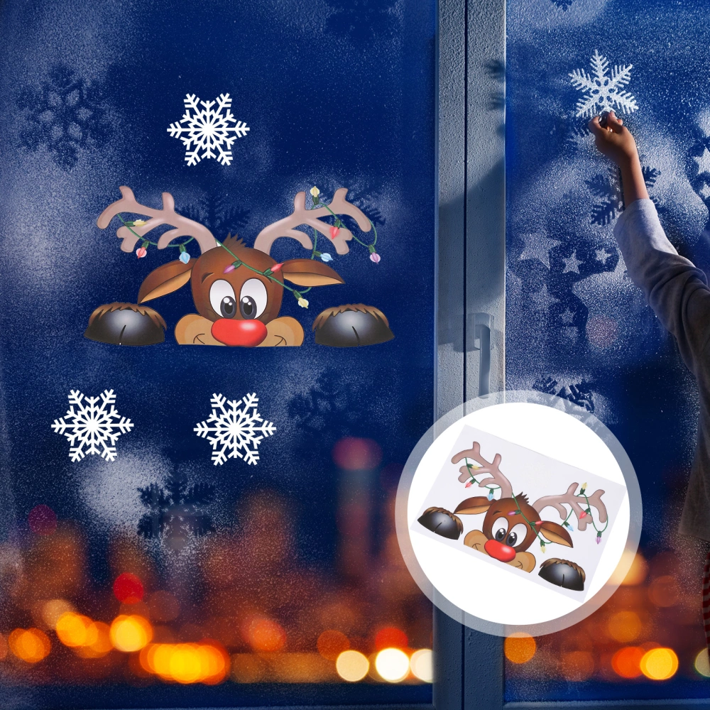 2pcs Funny Santa Claus Stickers Christmas Wall Window Decals Refrigerator Decals