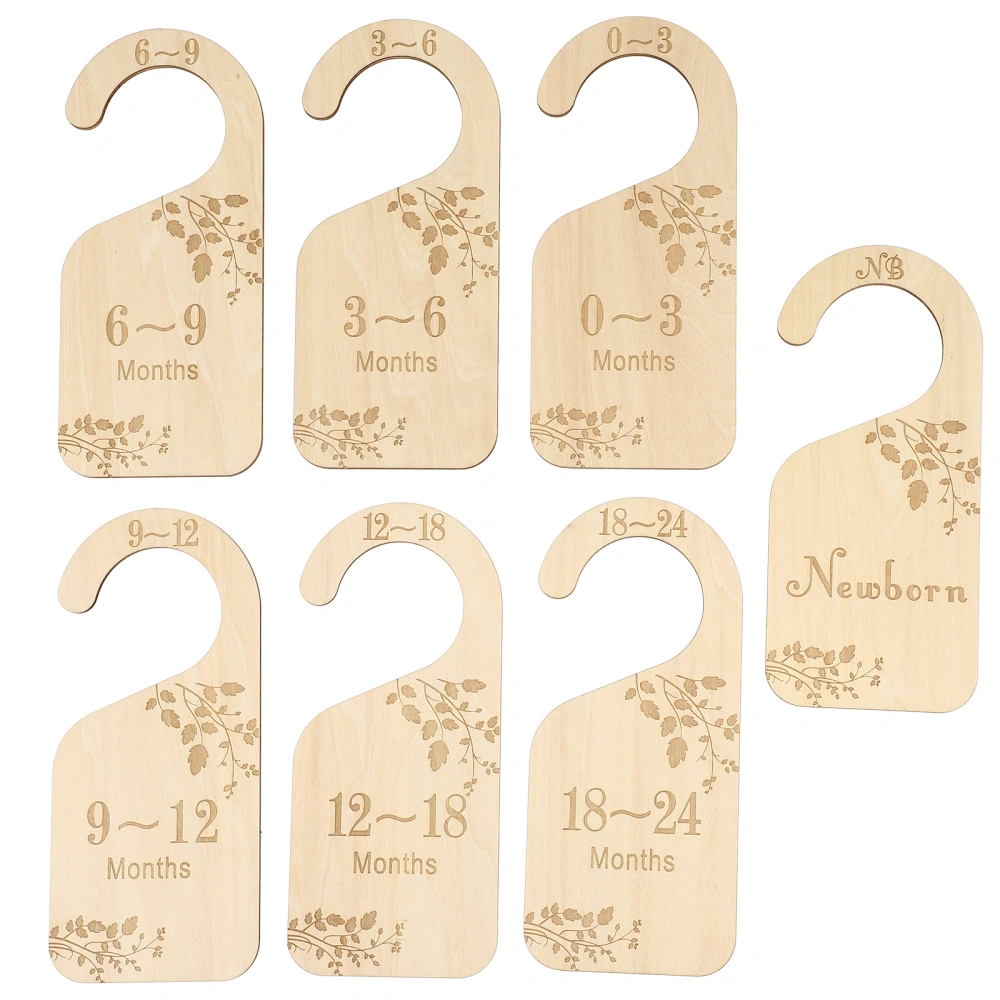 7pcs Wooden Infant Closet Organizers Baby Closet Size Dividers Hanging Wardrobe Dividers