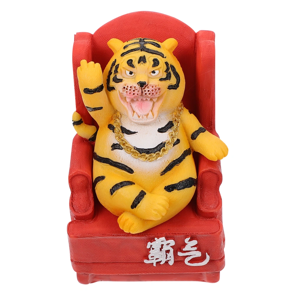 1Pc Garden Tiger Shape Ornament Resin Adornment Adorable Yard Scene Adornment