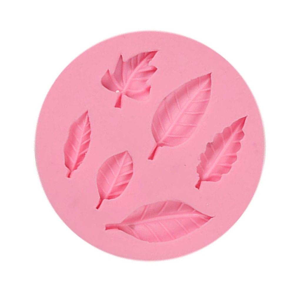 Silicone Cake Mold Leaves Shape Mold Cake Decorating Tool Cupcake Dessert Chocolate Fondant Mold (Pink)