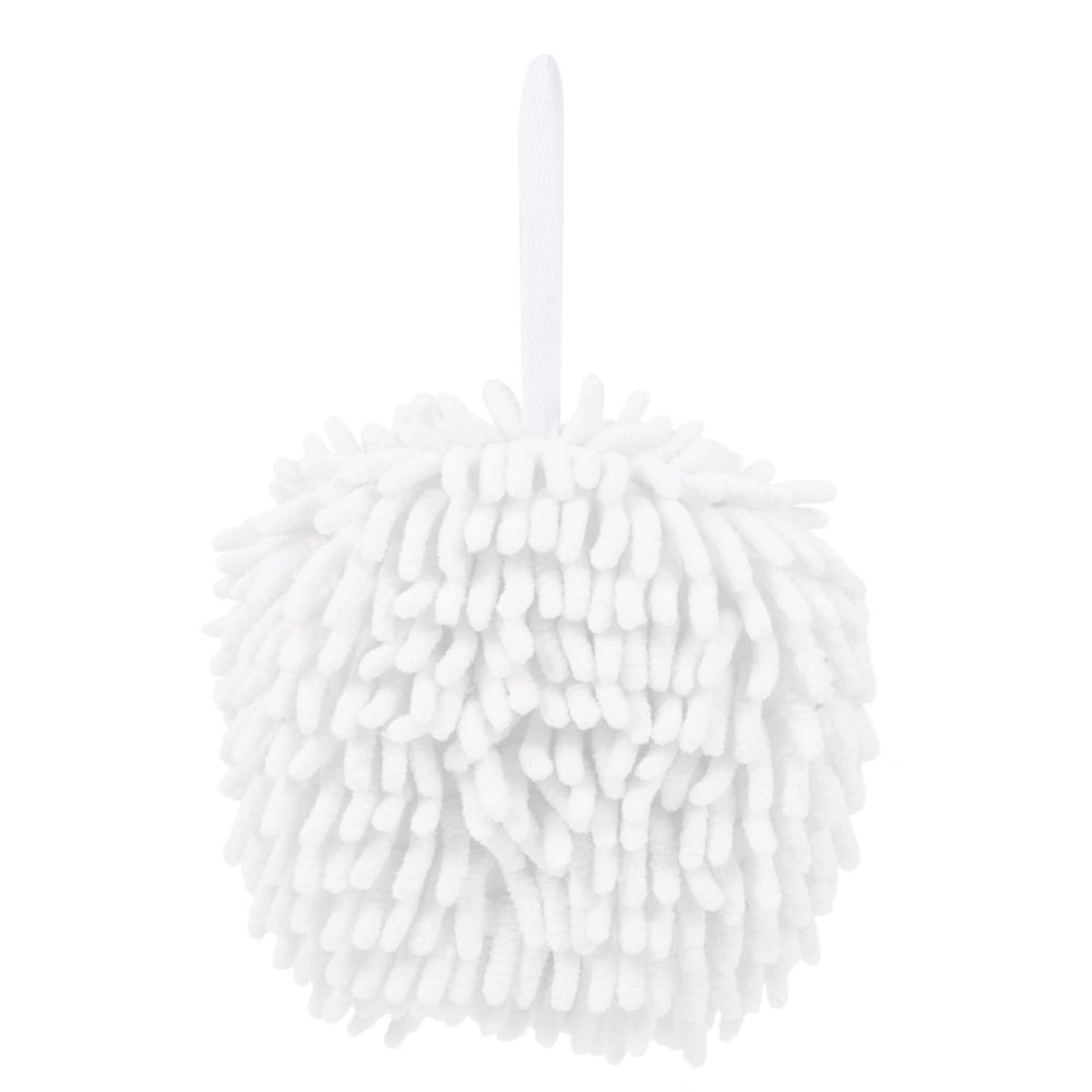 1 Pc Creative Spherical Household Hanging Towel Absorbent Small Towel (White)