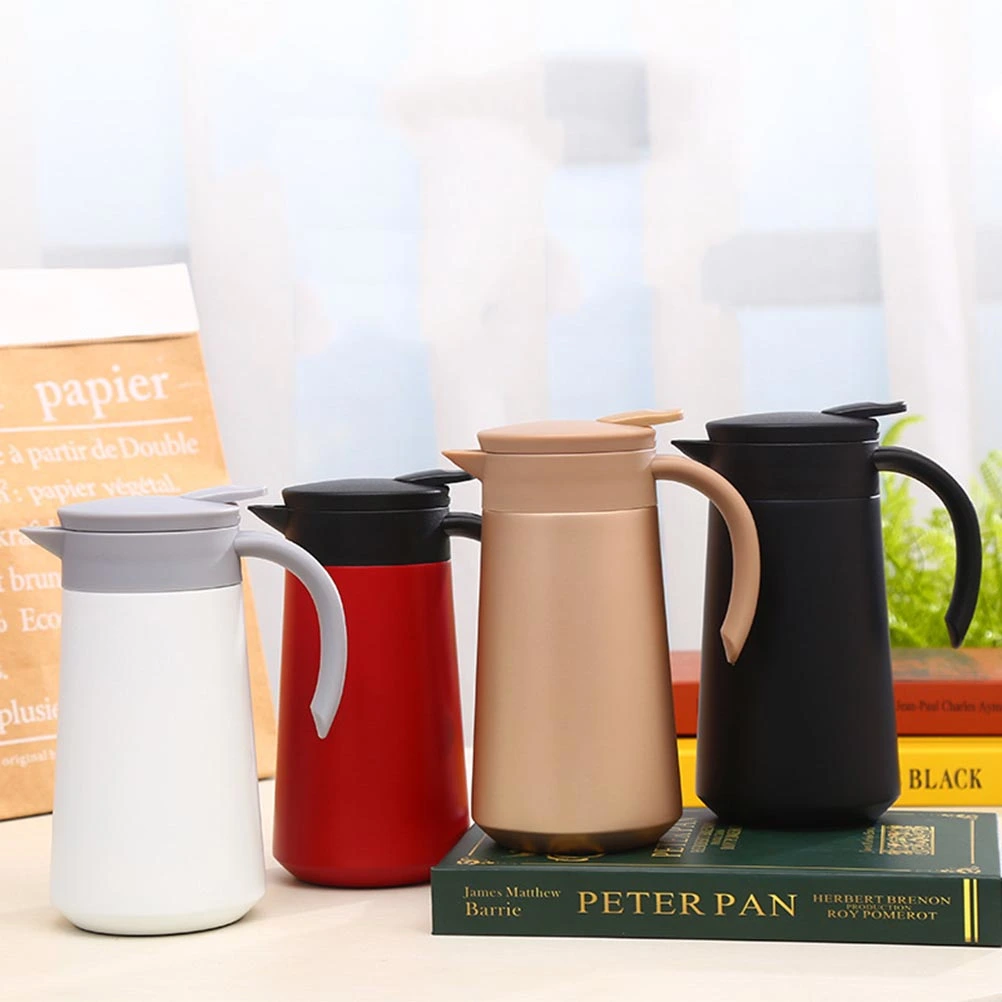 800ml Double-Layer Stainless Steel Coffee Can Fashion Coffee Pot Press Tea Kettle Handheld Coffee Kettle for Home Kitchen Coffee Shop (Golden)