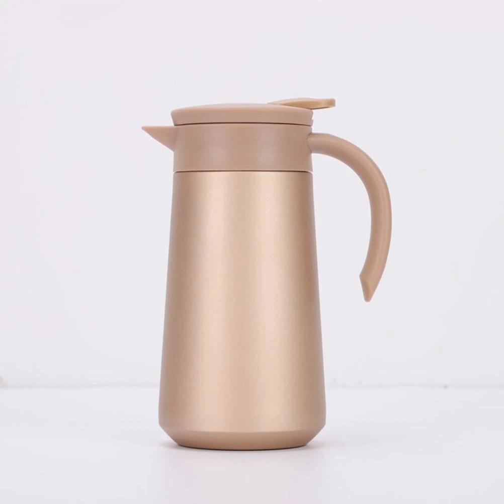800ml Double-Layer Stainless Steel Coffee Can Fashion Coffee Pot Press Tea Kettle Handheld Coffee Kettle for Home Kitchen Coffee Shop (Golden)