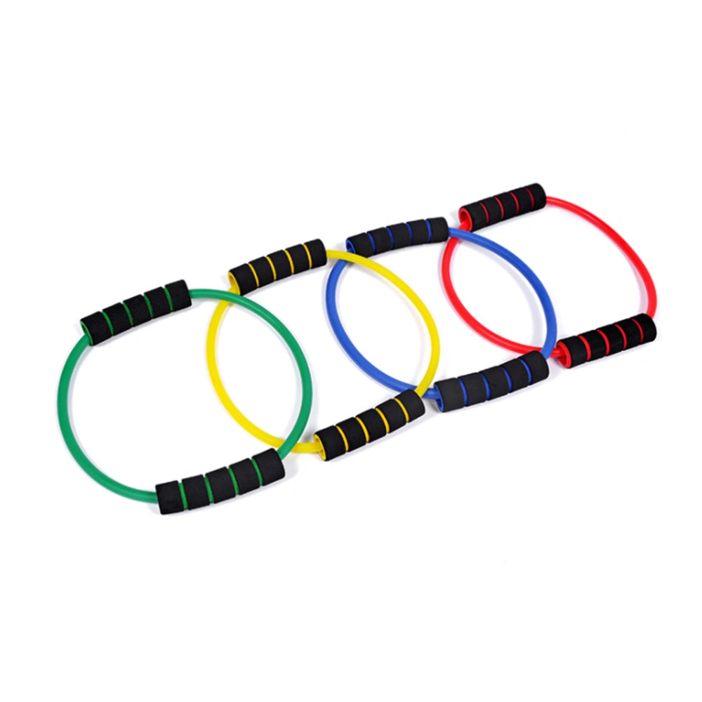 4pcs Shape Yoga Pulley Yoga Tension Slimming Ring Chest Expander Yoga Chest Band for Yoga Lover (Yellow + Red + Blue + Green)