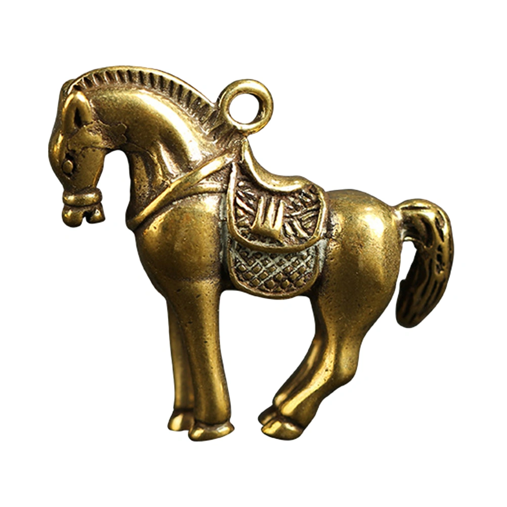 2pcs Copper Zodiac Keychain Pendant Chinese Zodiac Horse Key Chain Pendant Decoration