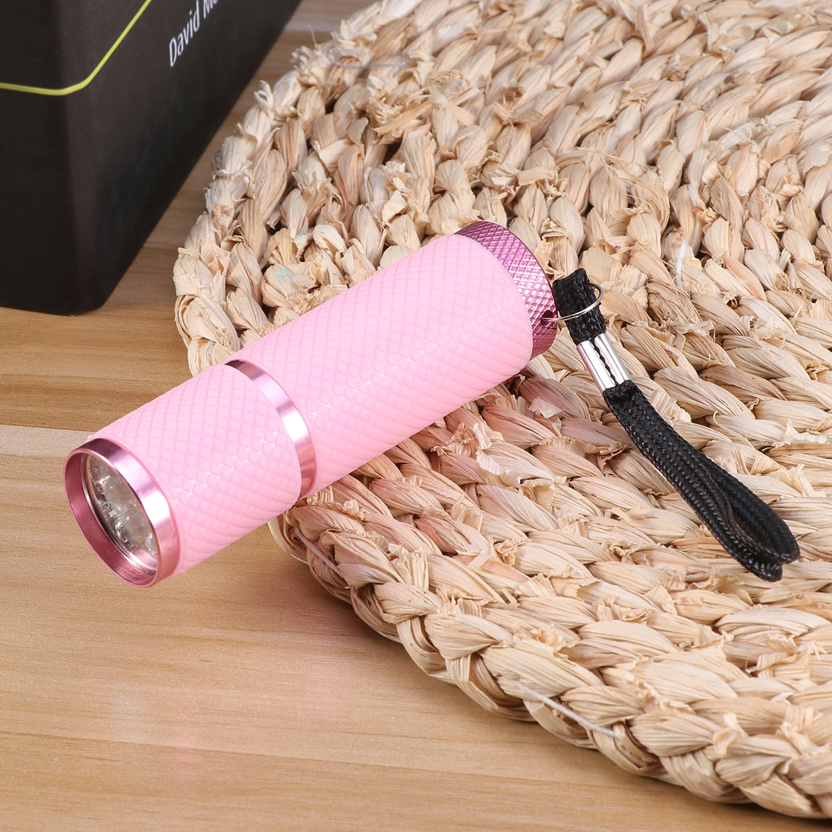 Handheld 9 LED UV Flashlight Torch Light Ultraviolet Light Aluminum Alloy Money Detection Torch without Battery (Pink)