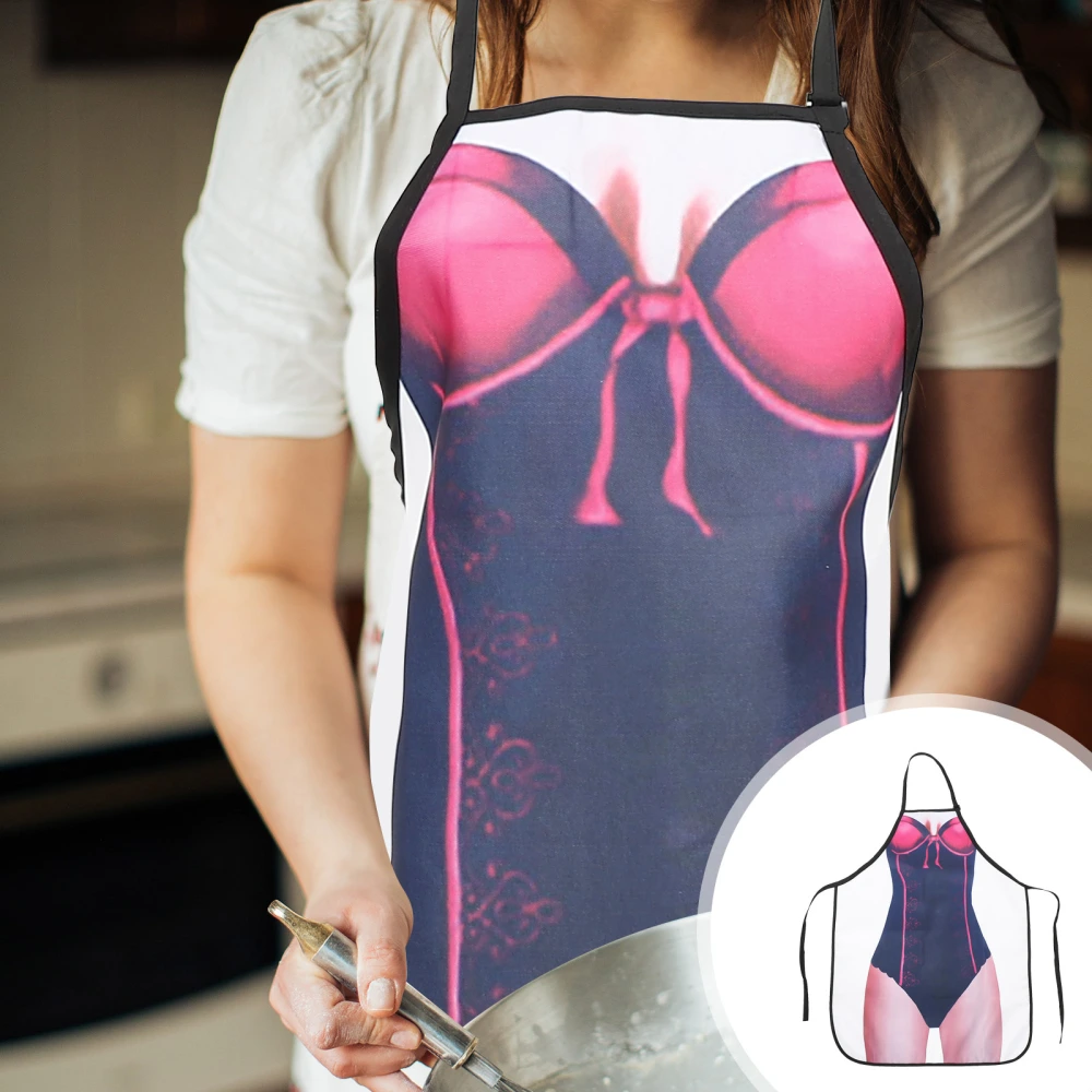 Novelty Cooking Kitchen Apron Sexy Undies Printed Apron Cooking Grilling BBQ Apron