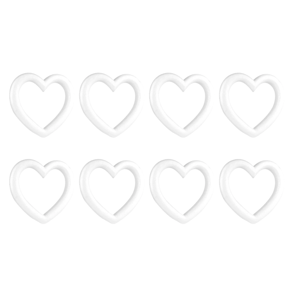 8pcs Christmas Ring DIY Craft Heart Shaped Garland Decor Festival Hanging Ring(White)