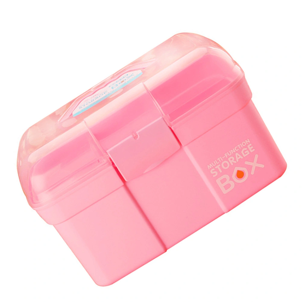 Portable Dual-layer Cosmetics Case Woman Makeup Storage Handheld Organizer