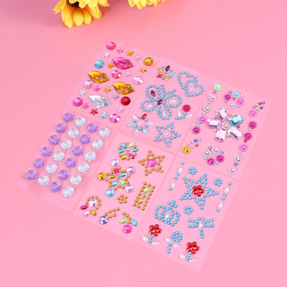 12 Sheets of Stick on Gems Stickers Self-adhesive Glitter Craft Crystal Rhinestone Sticker (Random Patterns)