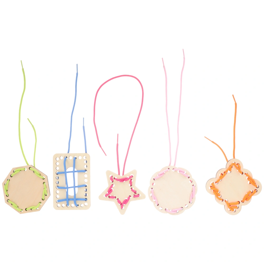 5Pcs Mini Embroidery Hoops Decorative Embroidery Circles Wooden Crossing Stitch Frames