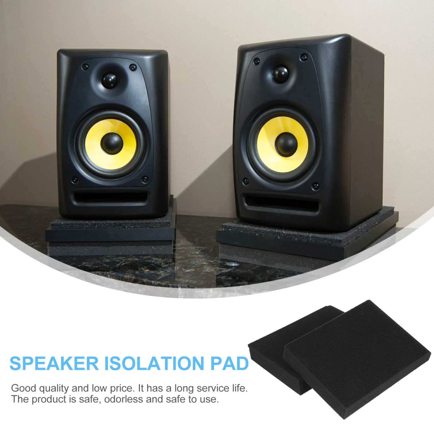2pcs Small Speaker Isolation Pad High-density Sound Frame Foams Cushion