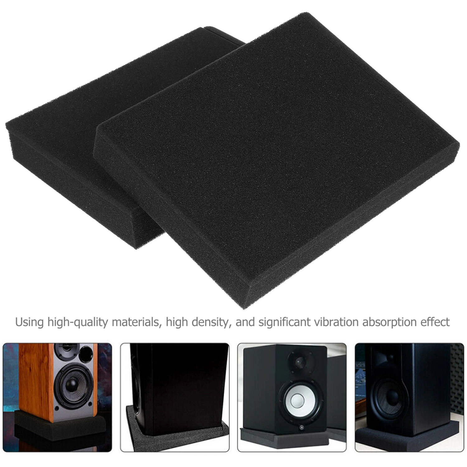 2pcs Small Speaker Isolation Pad High-density Sound Frame Foams Cushion