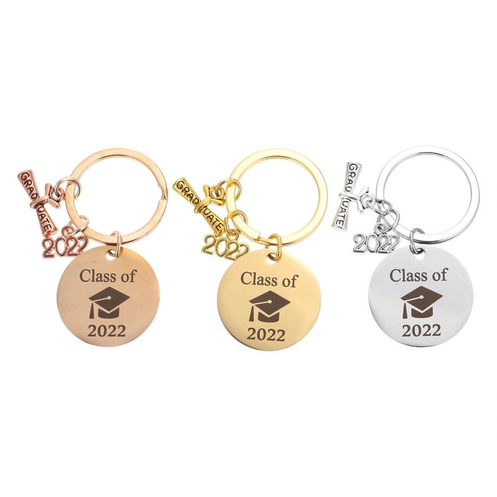 3pcs Keyholder Adorns 2022 Stainless Steel Graduation Keyholders Graduation Gifts