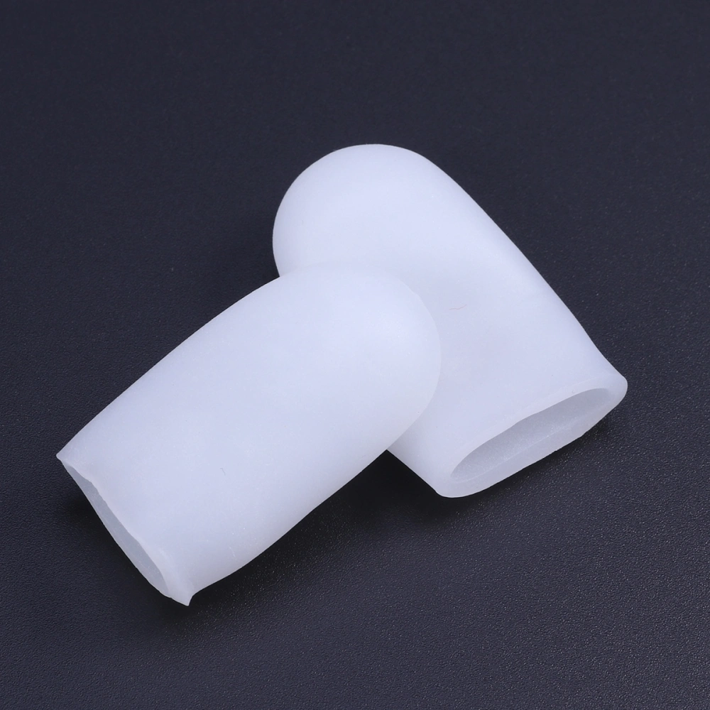 12 PC Silicone Gel Finger Protector Sleeves Separators Protector for Protect Cracked Skin/ Blisters/ Callus (White)