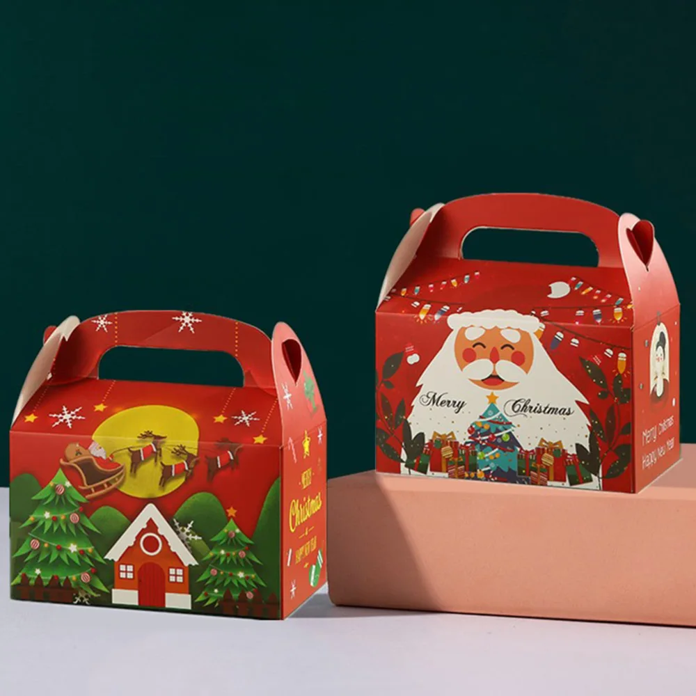 20pcs Portable Christmas Themed Gift Wrapping Boxes Adorable Candy Packing Bags