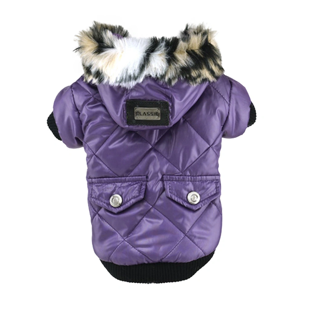 Pet Dog Coat Autumn Winter Pet Keep Warm Clothing Pet Puppy Apparel (Purple, Size XL)