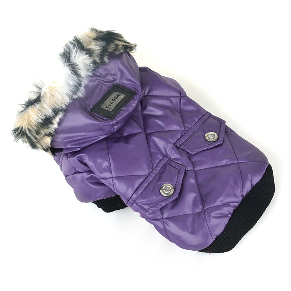 Pet Dog Coat Autumn Winter Pet Keep Warm Clothing Pet Puppy Apparel (Purple, Size XL)