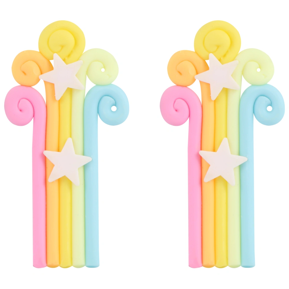 5PCS Rainbow Unicorn Cake Toppers Party Birthday Cake Decoration Lovely Rainbow Unicorn Cake Picks for Birthday Cake Decor (Colorful Pink Unicorn+Colorful Blue Unicorn+Large Rainbow+2PCS Small Rainbow Colorful)