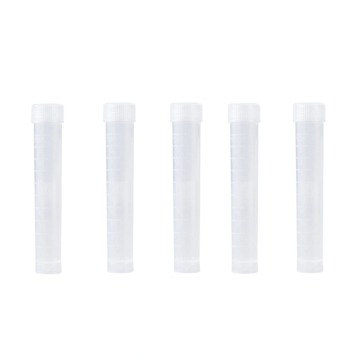 20pcs 10 ml Plastic Frozen Test Tubes Vial Seal Container with Scales for Hospital School Educational (As Shown)