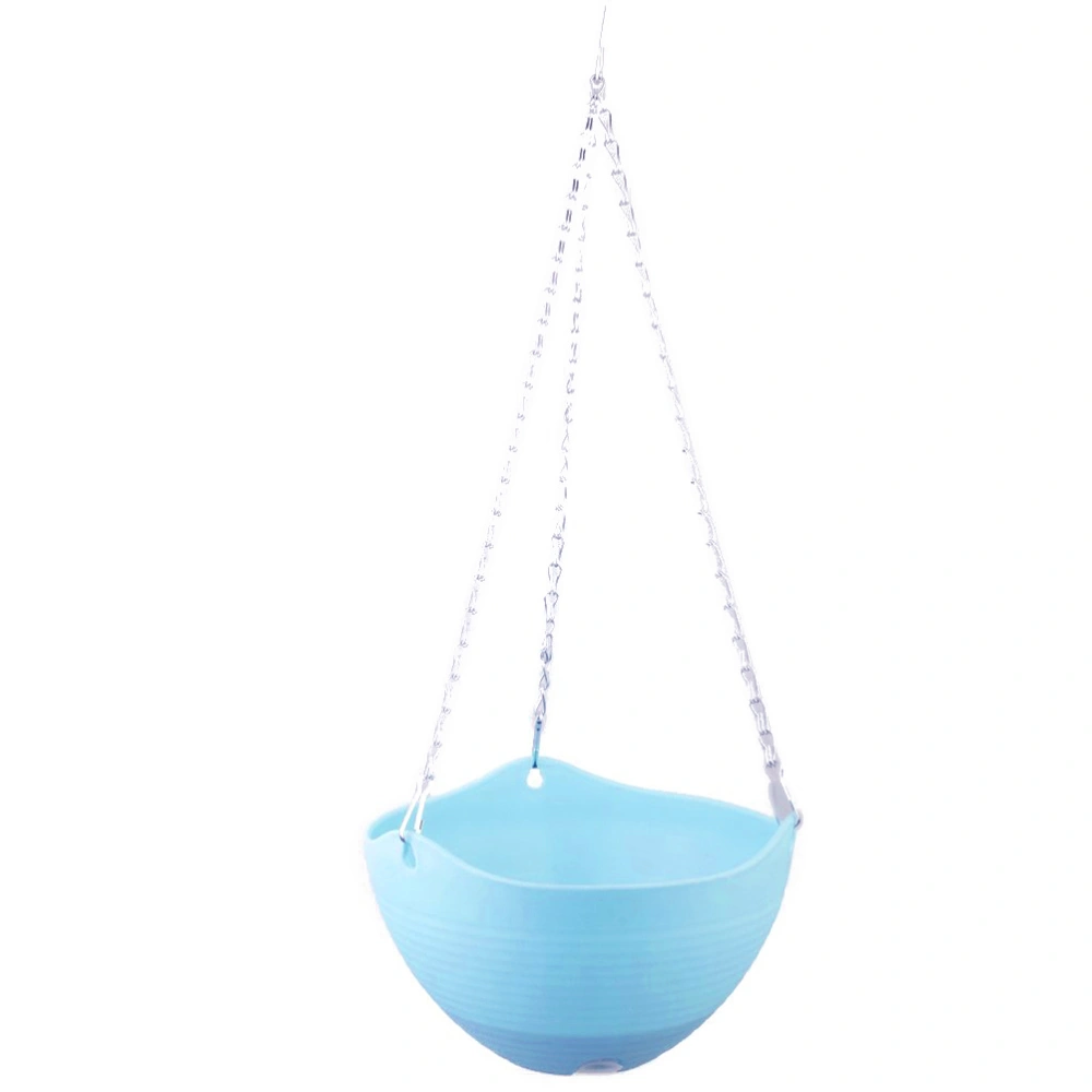 Garden Balcony Hanging Planter Basket Flower Pot (Sky Blue)