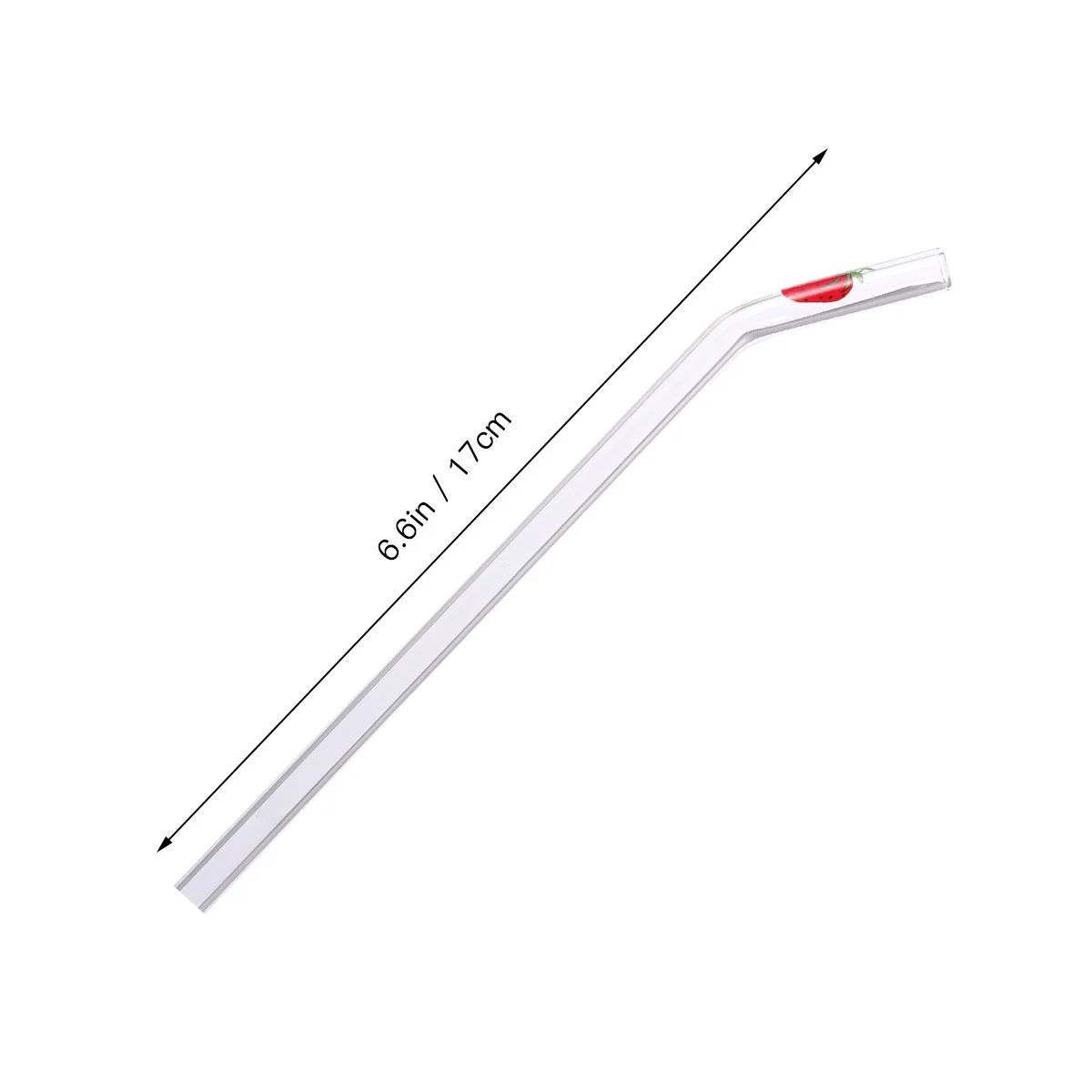6pcs Transparent Glass Drinking Straw Heat-resisting Straw Bent Straw Pipe