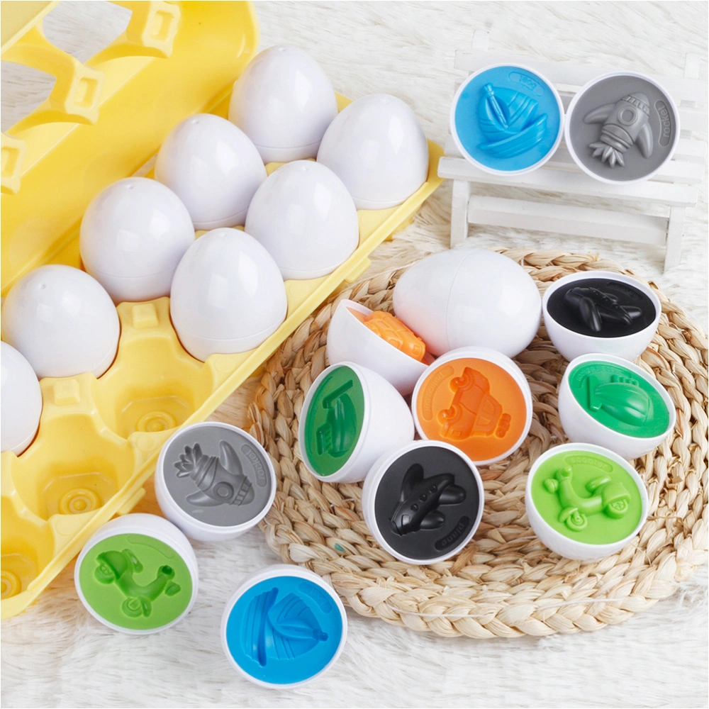 12pcs Easter Egg Toys Transport Vehicle Matching Egg Toy Kids Cognition Toy