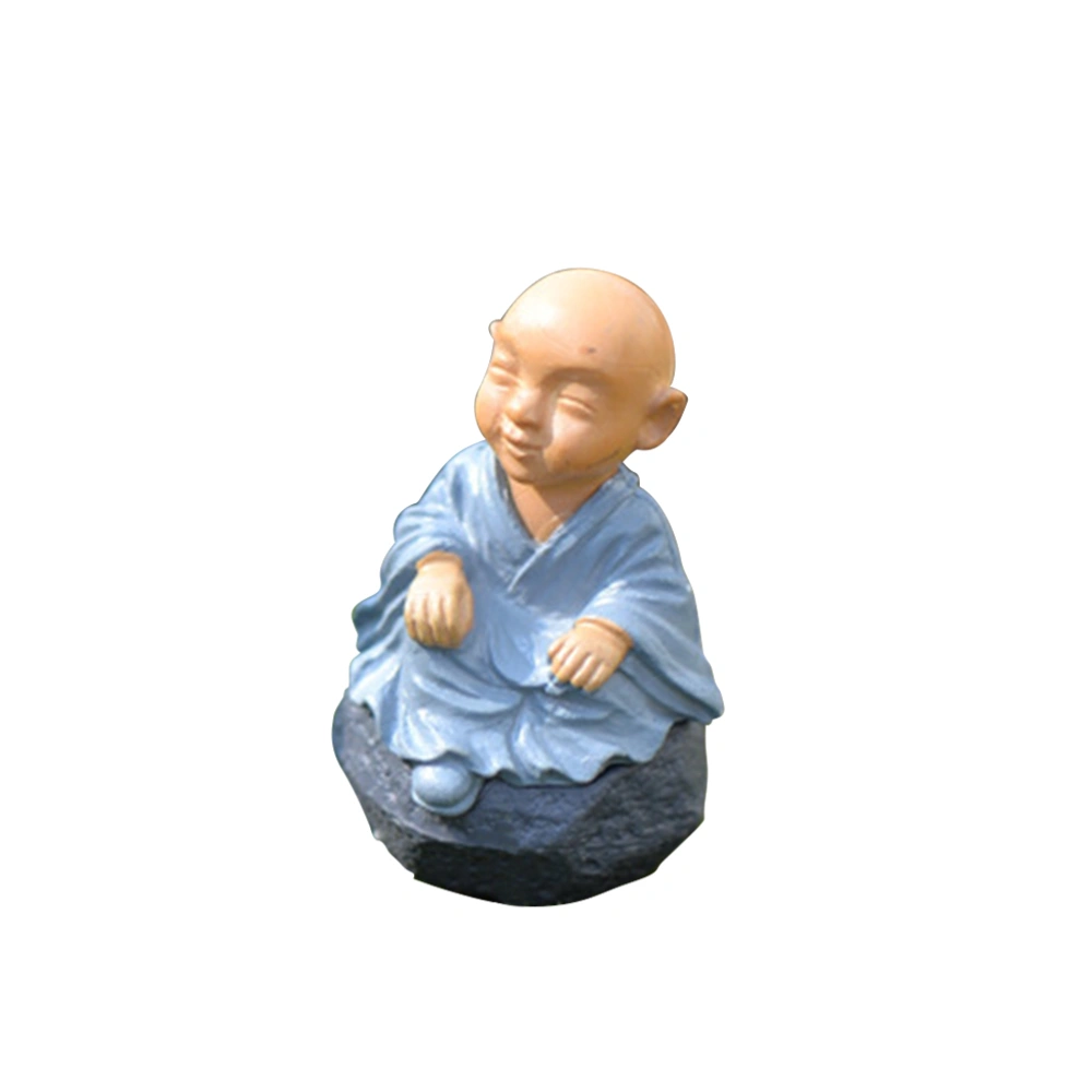 Ceramic Monks Figurine Buddha Crafts Gift Car Interior Display Ornaments Home Decorations (Random Style Blue Color)