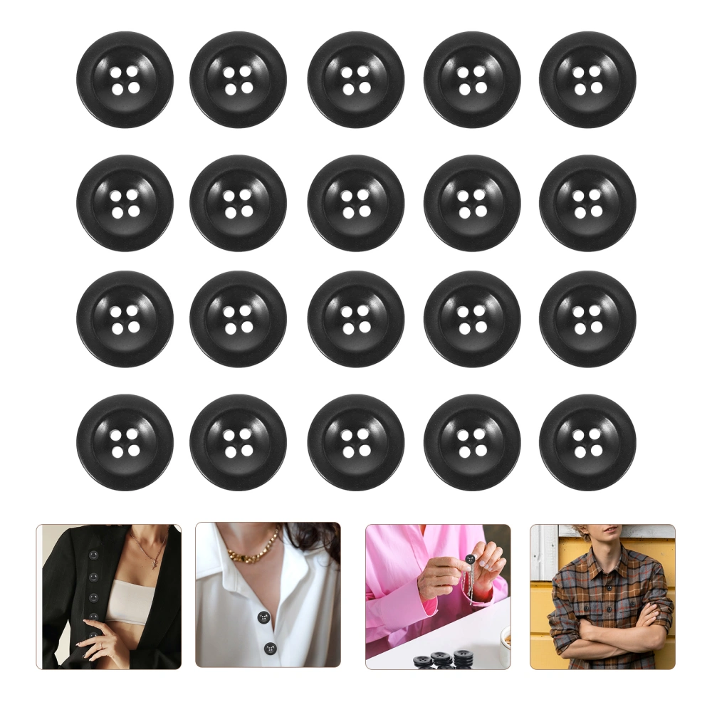 20Pcs Wood Coat Button Suit Replaceable Buttons Four Hole Sewing Buttons Coat Supplies