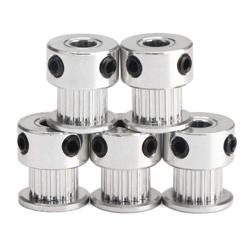 5 PCS Aluminum 2GT GT2 Pulleys 20 Teeth Bore 8mm for 3D Printer Reprap Mendel Prusa